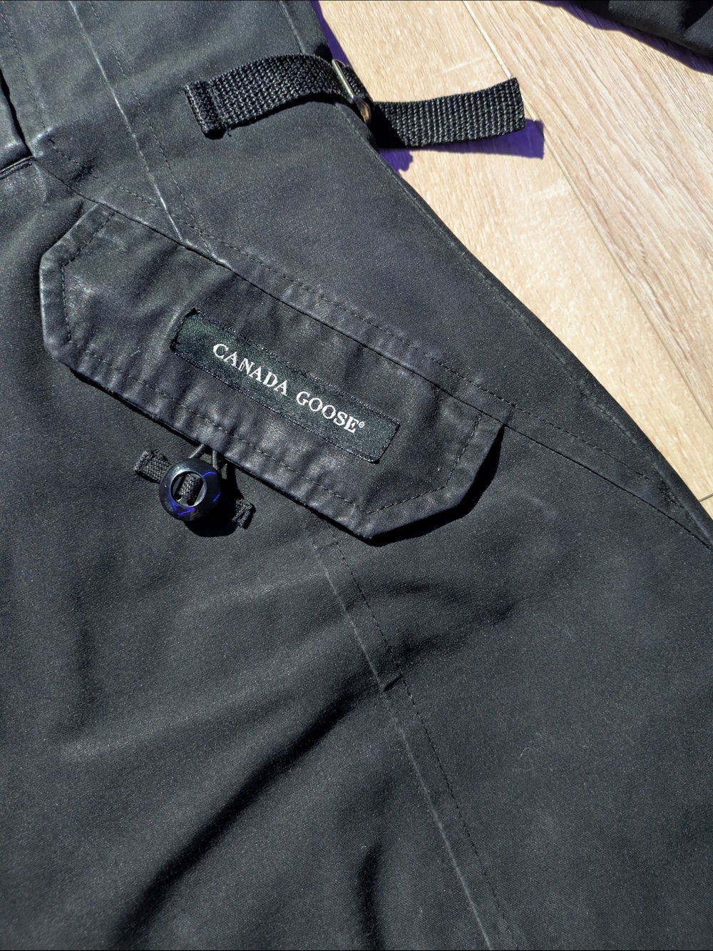 Canada Goose Black Military-Style Long Parka with Hood - Picture 5 of 9